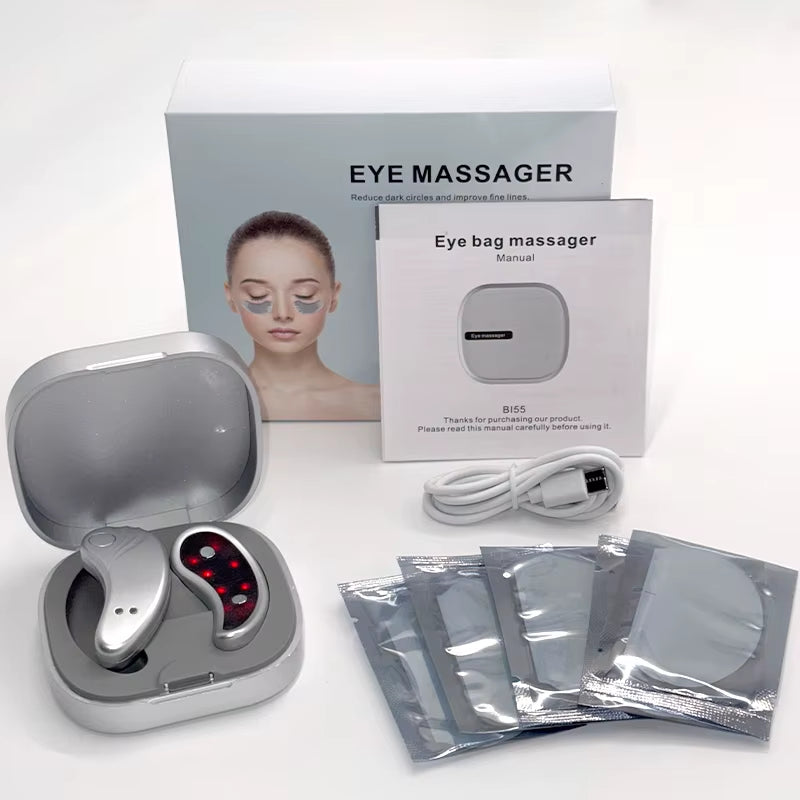 Led Red Light Eye Care Therapy EMS Pulse Micro-Current Device Eye Massager to Relieve Fatigue for Treatment under Eye Wrinkle